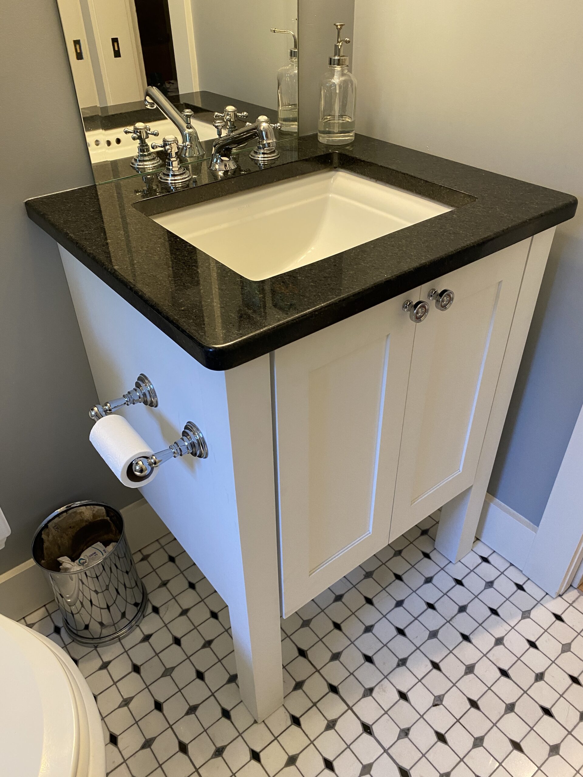 Painted bathroom vanity