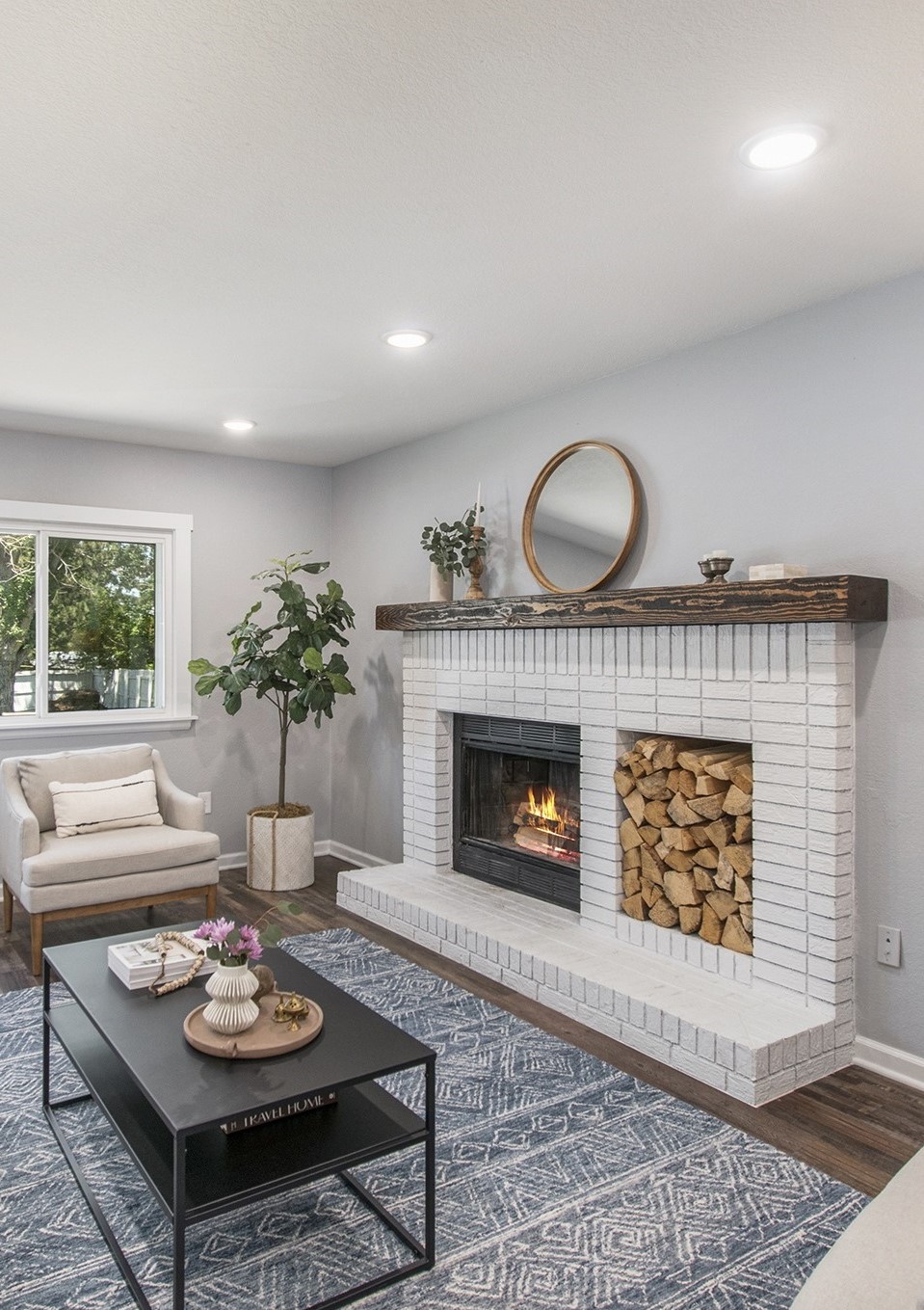 Fir fireplace mantel
