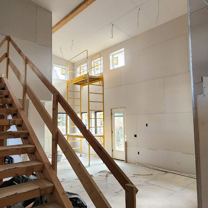 Completed drywall project showcase