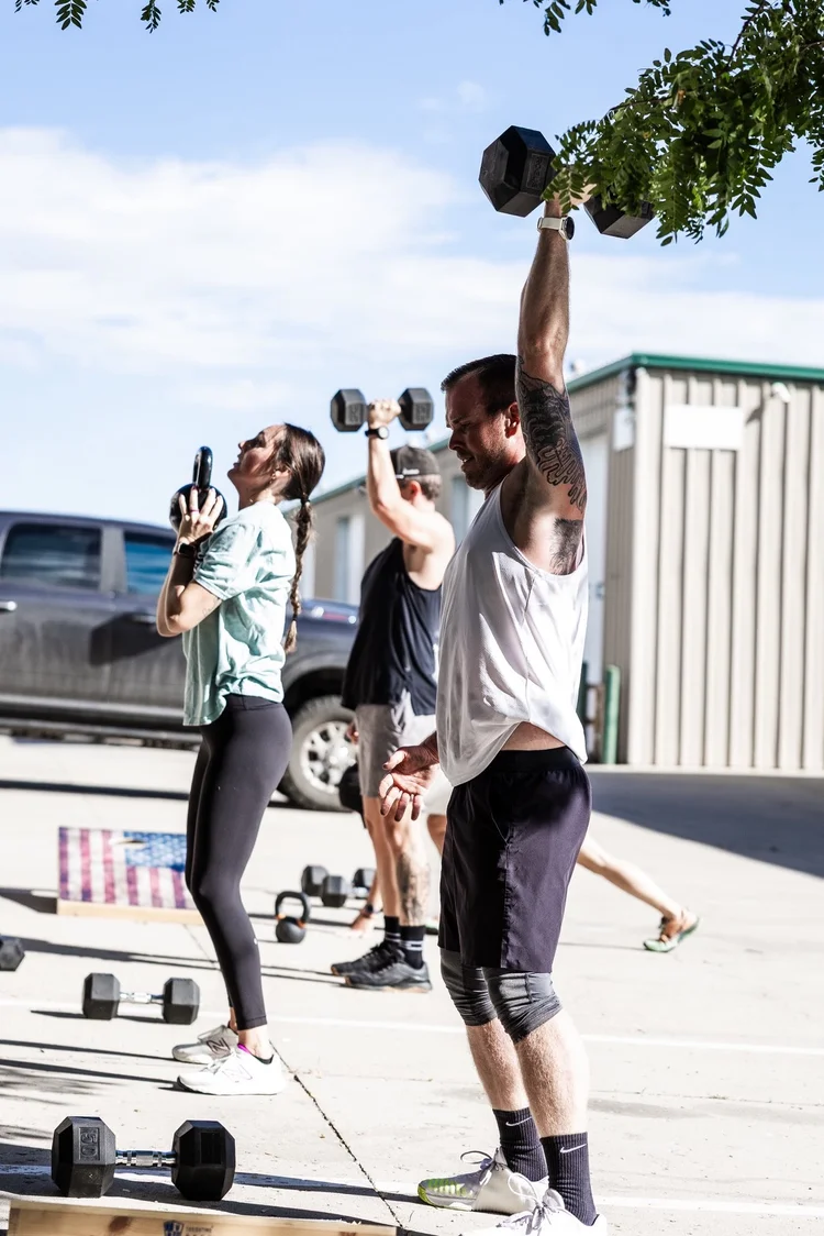 Kingdom CrossFit members training together outdoors