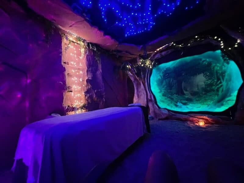 Salt cave massage table
