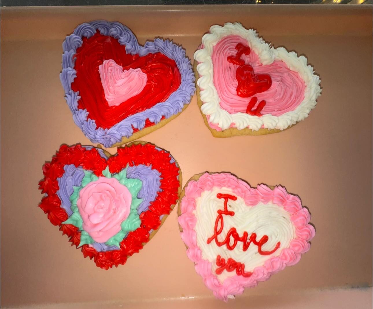 Heart-shaped Valentine cakes
