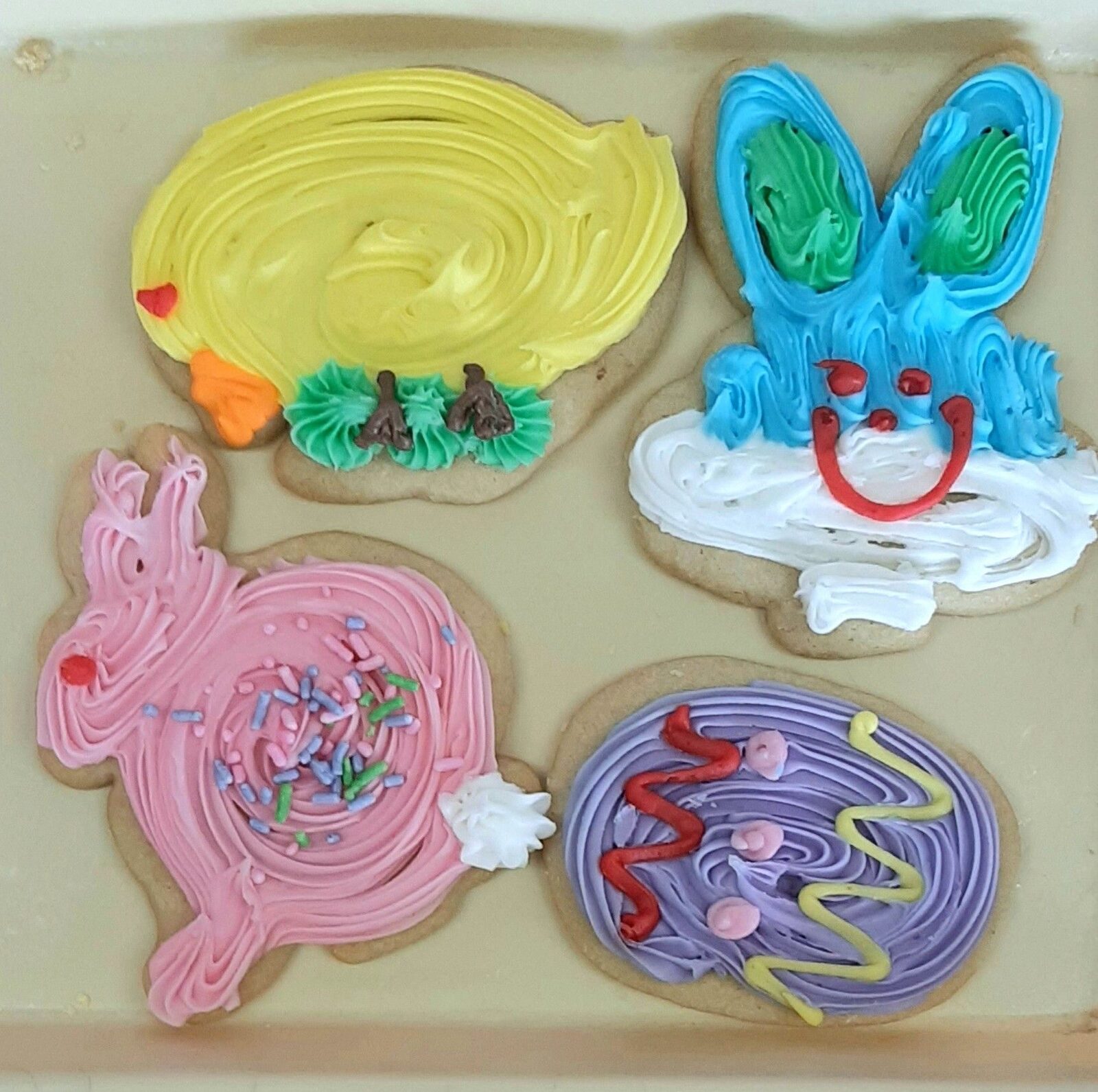 Hand-decorated Easter bunny sugar cookies