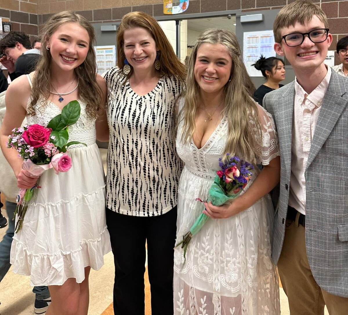 Heather Romig with voice students at a studio recital