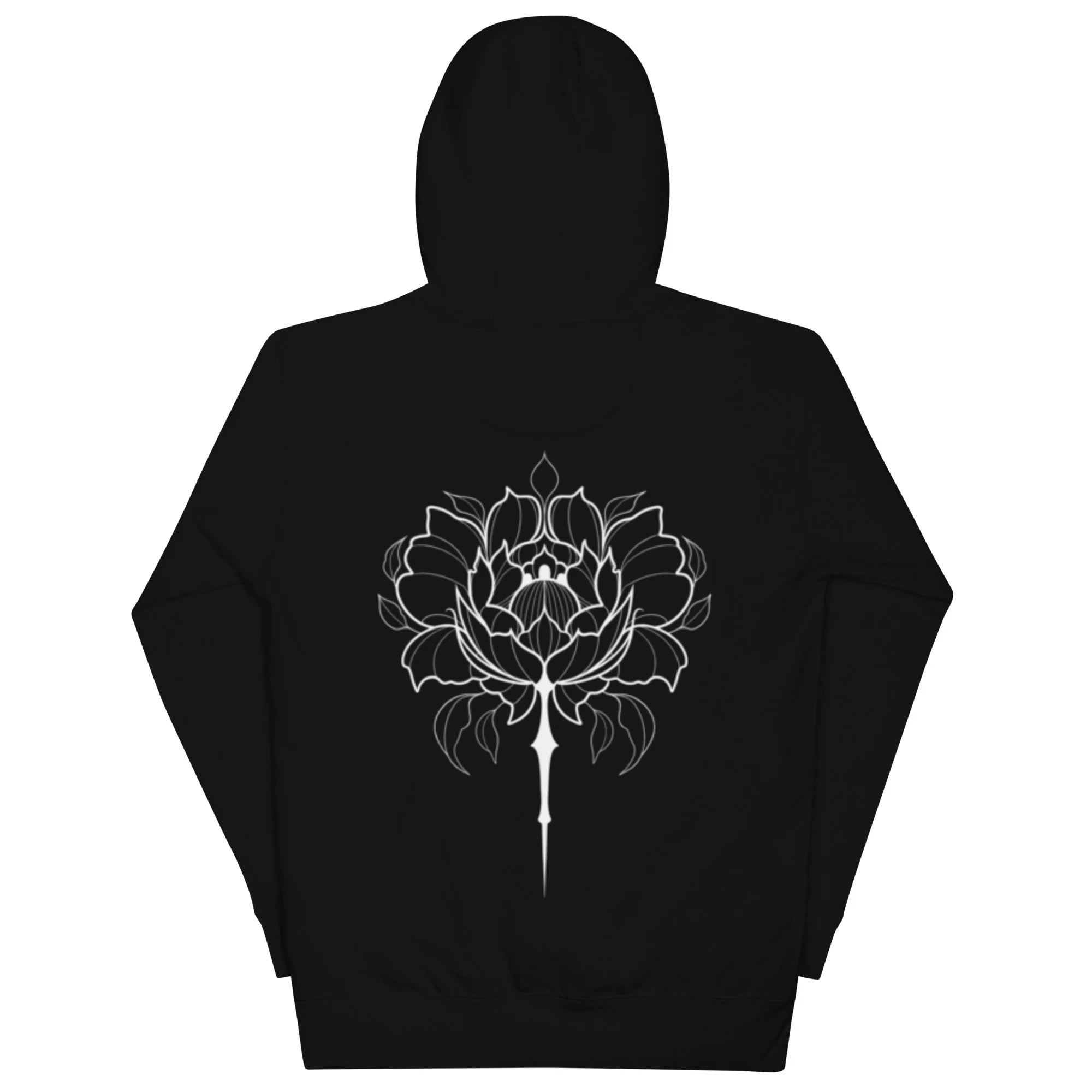 Bringer of Warmth hoodie in black, back view